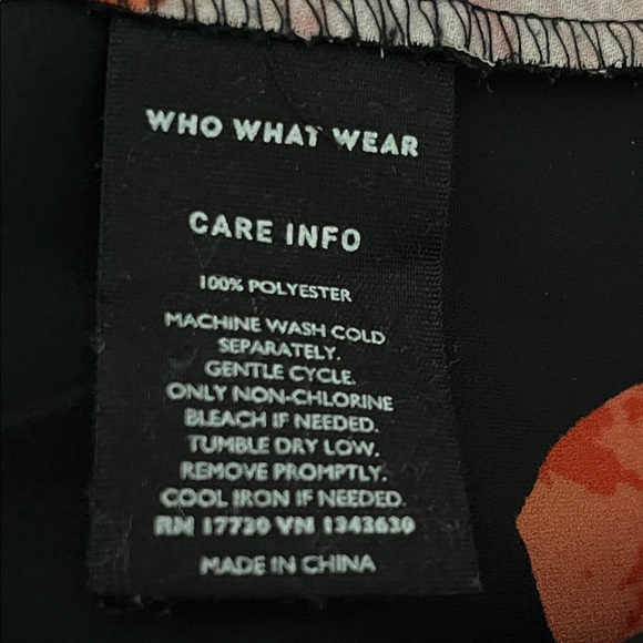 Who What Wear Black Shirt with Red Floral Pattern - Picture 5 of 5